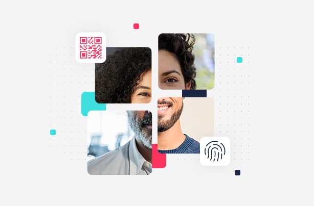 identity authentication with QR and fingerprints